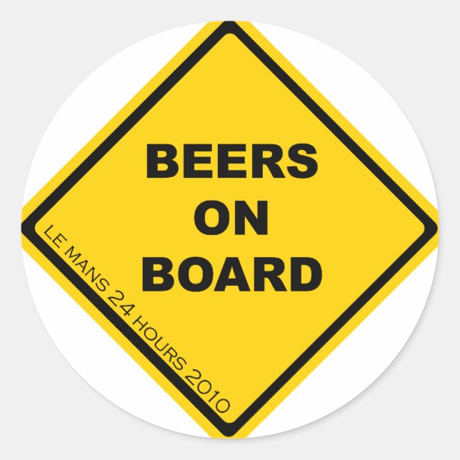 Bier an Bord des Aufklebers-Set Runder Aufkleber (Vorderseite)