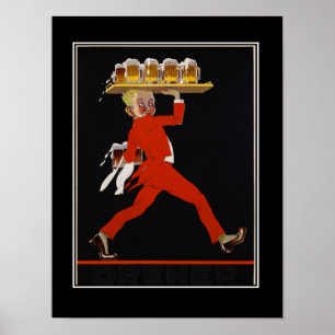 Bier Art Deco Vintage Poster