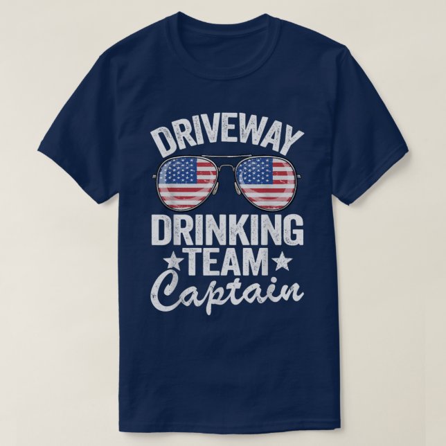 Bier Autofahrer Drinker US Flag Autoway trinken Te T-Shirt (Design vorne)