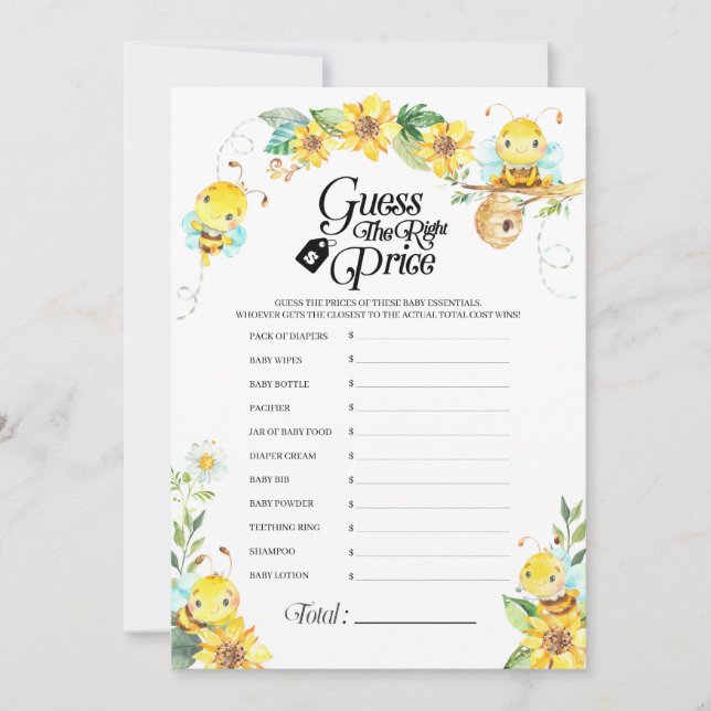 Bier Baby Dusche Preis Spiel Einladung (Vorderseite)