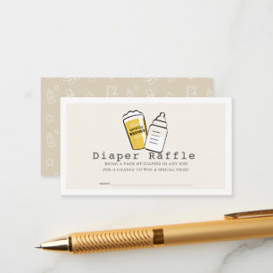 Bier & Babyflasche Beige Windel-Raffa-Ticket Begleitkarte