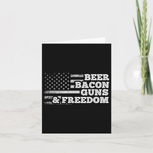 Bier Bacon Guns and Freedom American Flag Karte