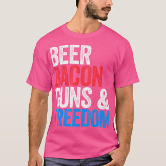 Bier Bacon Guns and Freedom Shirt Männer Frauen Vi
