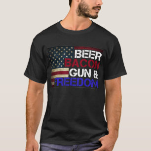 Bier Bacon Guns _ Freedom Tshirt American Flag 4.