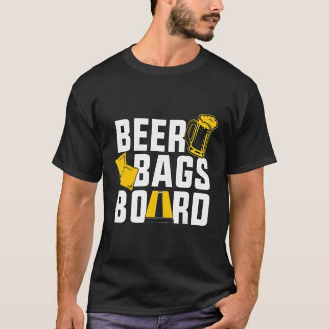Bier Bags Board Cornhole Drink Funny T-Shirt (Vorderseite)