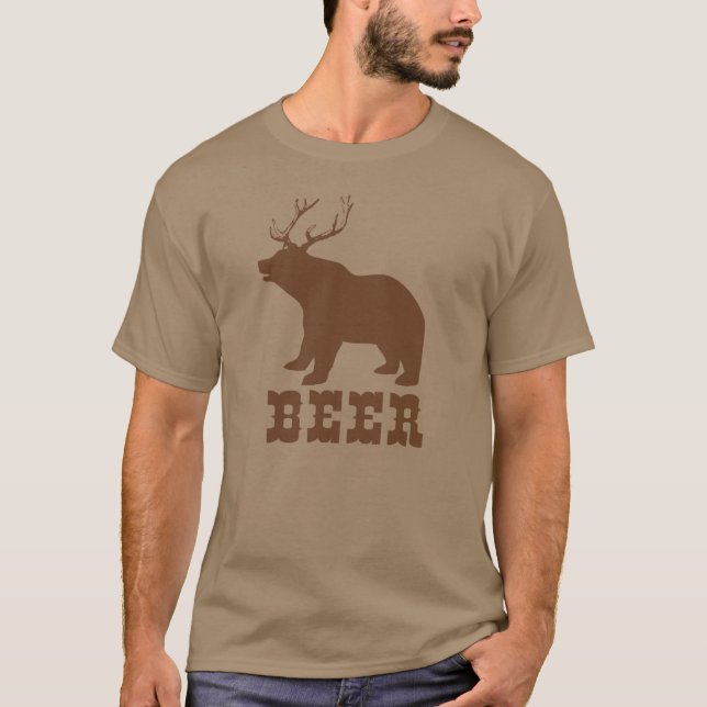 Bier (Bär + Hirsch) T-Shirt (Vorderseite)