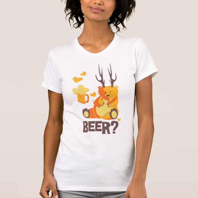 Bier? Bär mit Antlers-T - Shirt (Vorderseite)