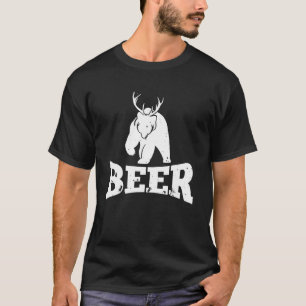 Bier Bären Hirsch Jagd Party Pun Erwachsene T-Shirt