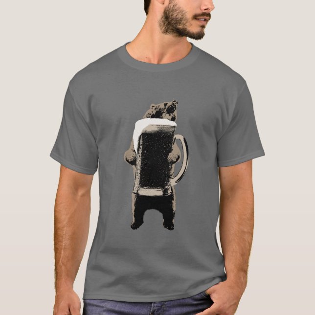 Bier-Bärn-lustiges Trinken T-Shirt (Vorderseite)