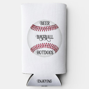 Bier, Baseball, Hotdogs können kühlen Selters Dosenkühler