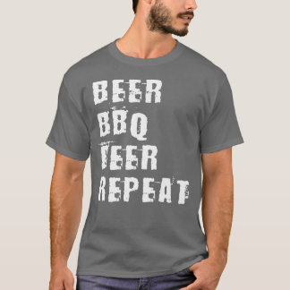 Bier BBQ Bier Wiederholung Grillmeister Grillt Fle T-Shirt