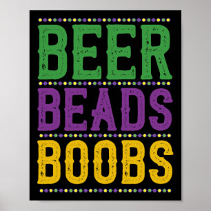 Bier Beads Breast Karneval Paradies Geschenk Funny Poster