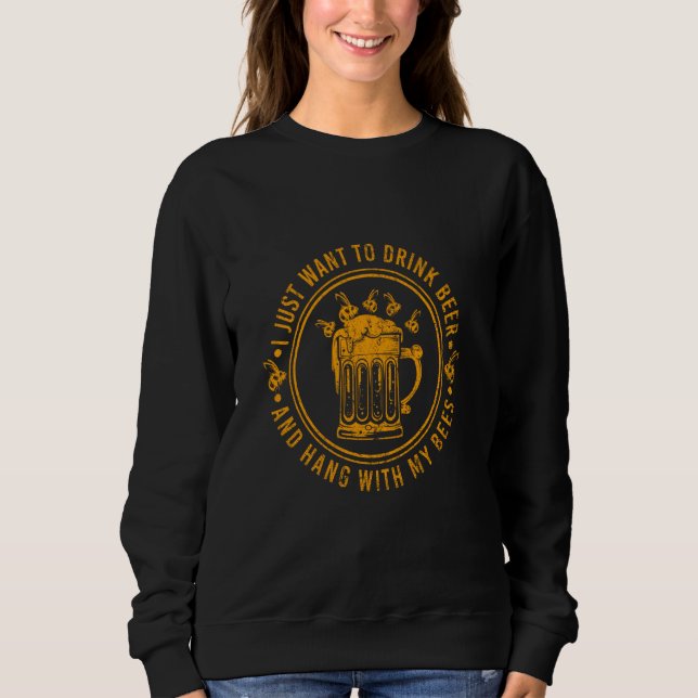 Bier Betrunkener Bienenhalter Sweatshirt (Vorderseite)