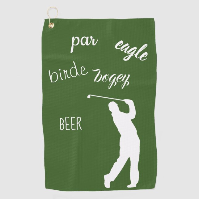 Bier Birdie Par Bogey Eagle Golfer Sprichwort Golfhandtuch (Vorderseite)
