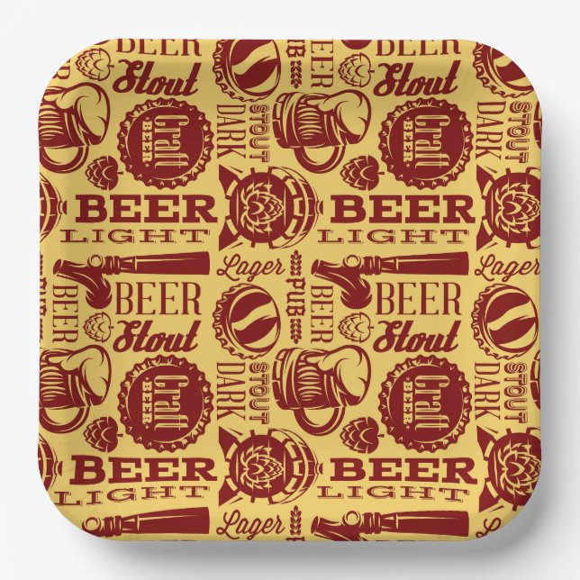Bier Birthday Party Pappteller (Vorderseite)