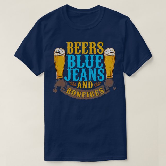 Bier Blue Jeans und Bonfire T-Shirt (Design vorne)