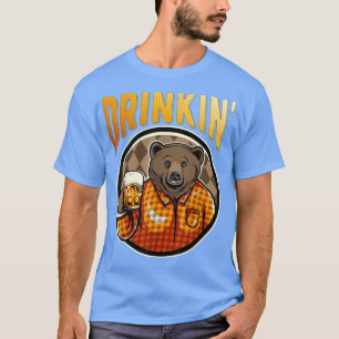 Bier Bod Grizzly Bear Drinkin' Beer Lässiges Wette T-Shirt