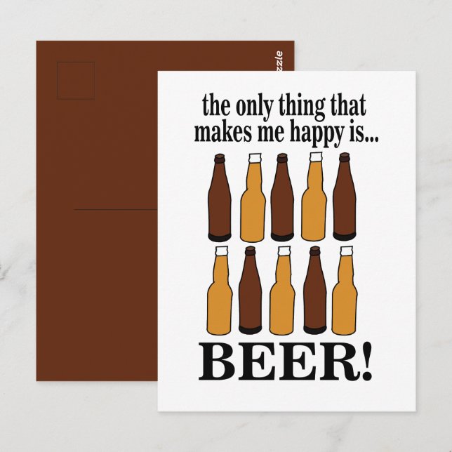 Bier Bottle Funny Beer Postkarte (Vorne/Hinten)