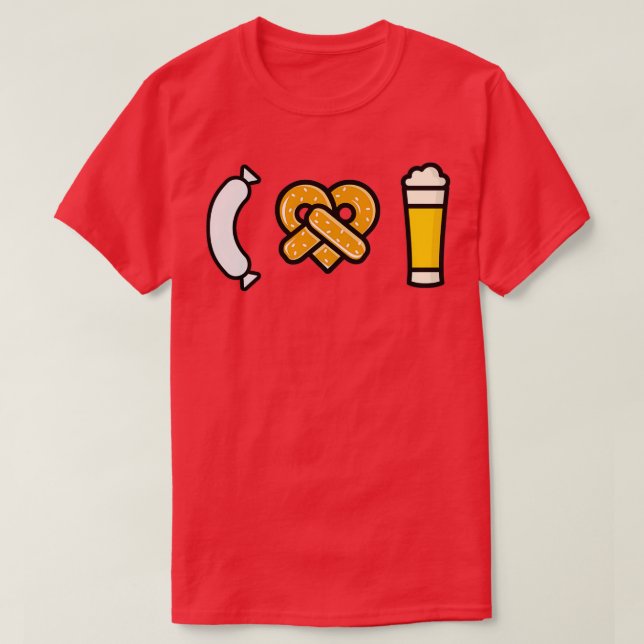 Bier-Brezel Weisswurst I Liebe Weizen Bayern T-Shirt (Design vorne)