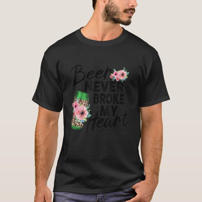 Bier Brot nie mein Herz Blume Leopard T-Shirt (Vorderseite)