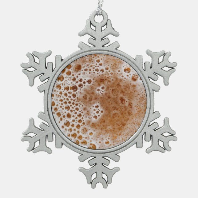 BIER BUBBLES SCHNEEFLOCKEN Zinn-Ornament (Vorderseite)
