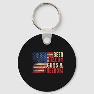 Bier Bycon Guns and Freedom - Grillen Vintage Flag Schlüsselanhänger