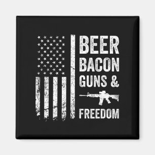 Bier Bycon Guns and Freedom - US Grillen American Magnet