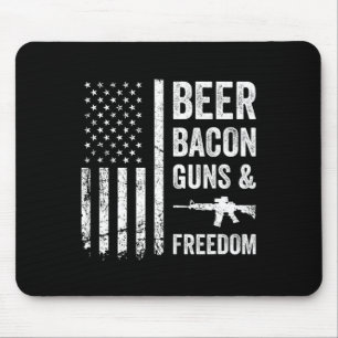 Bier Bycon Guns and Freedom - US Grillen American  Mousepad