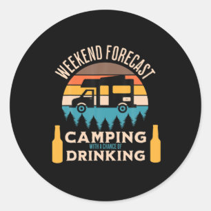 Bier Camping Mit Bier Geburtstag Runder Aufkleber