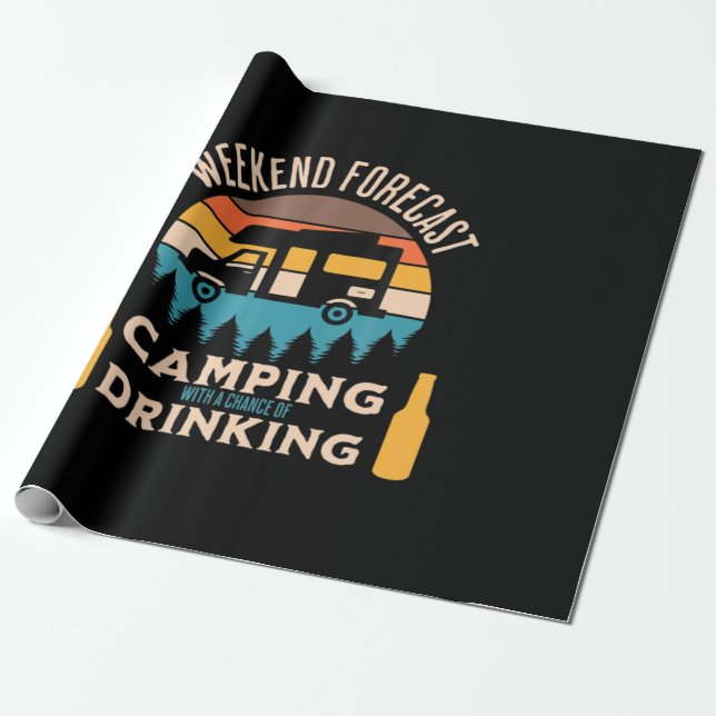 Bier Camping mit Bier zum Geburtstag Geschenkpapier (Ungerollt)
