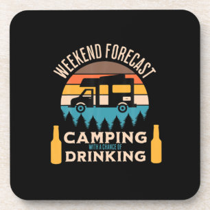 Bier Camping mit Bier zum Geburtstag Getränkeuntersetzer