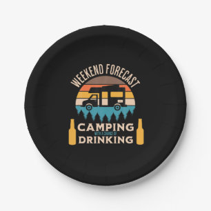 Bier Camping mit Bier zum Geburtstag Pappteller