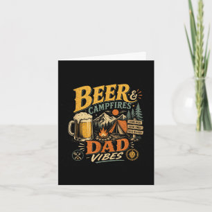 Bier Camping Papa Retro 70er Vintage Vatertag Karte