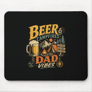 Bier Camping Papa Retro 70er Vintage Vatertag Mousepad