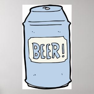 Bier Can Illustration Retro Bierdesign Poster