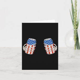 Bier Can Skeleton Hand Funny 4. Juli Amerikaner Karte