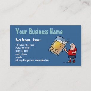 Bier Cartoon Business Card - Blau Visitenkarte