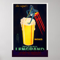 Bier Champagner Wein Getränk Vintage Reiseplakat