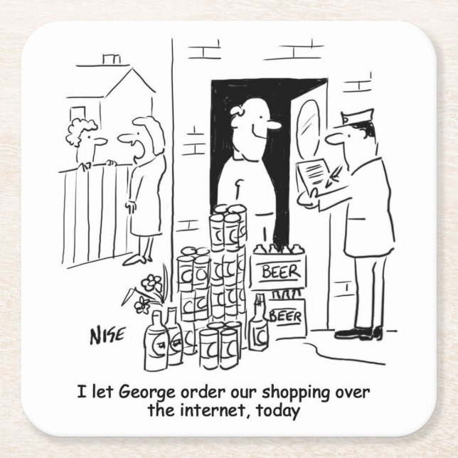 Bier, das online kauft rechteckiger pappuntersetzer (Vorderseite)