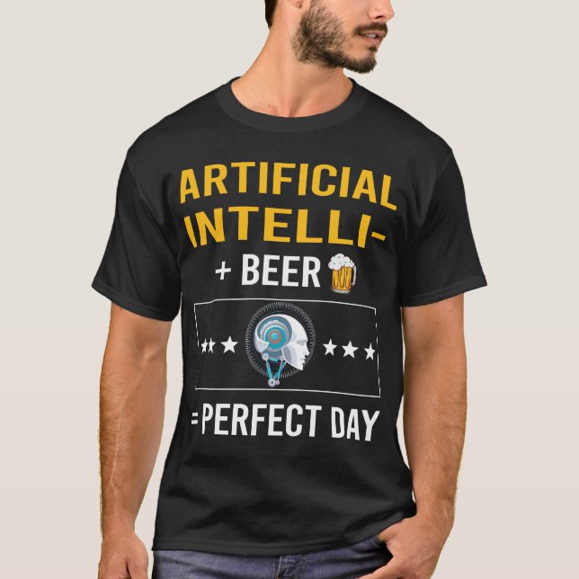 Bier Day Artificial Intelligence AI T-Shirt (Vorderseite)