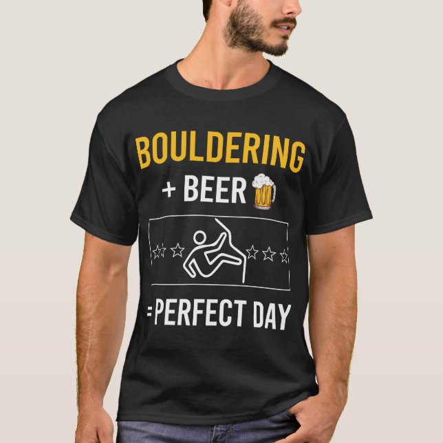 Bier Day Bouldering Rock Climbing T-Shirt (Vorderseite)