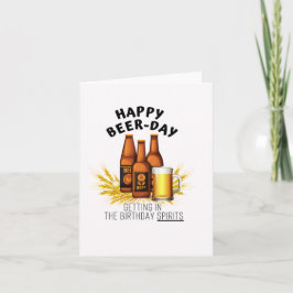 Bier-Day Spirits Funny Birthday Card Karte