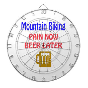 Bier der Gebirgsradfahrendes Schmerz jetzt später Dartscheibe