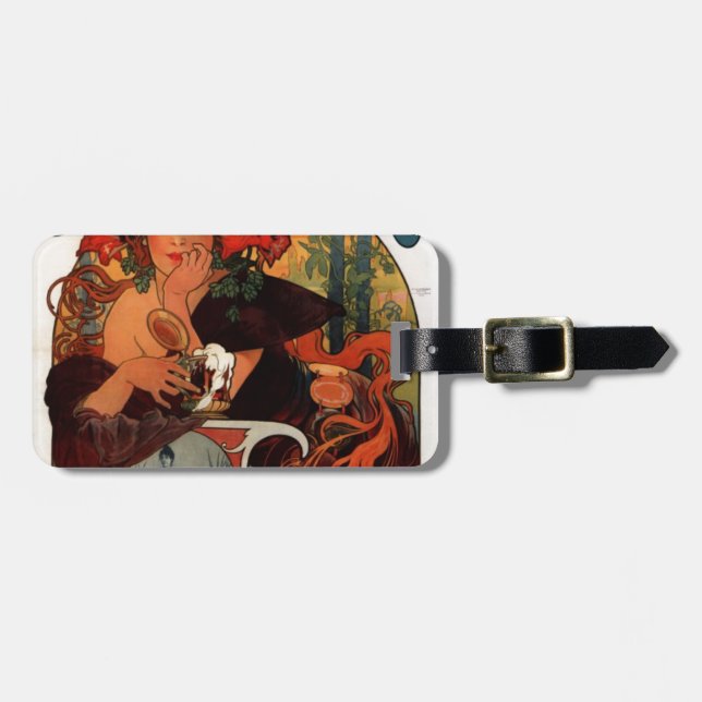 Bier der Maas durch Alphonse Mucha Gepäckanhänger (Vorderseite horizontal)