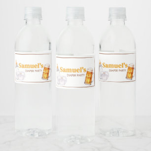 Bier Diaper Party Babydusche Wasserflaschenetikett