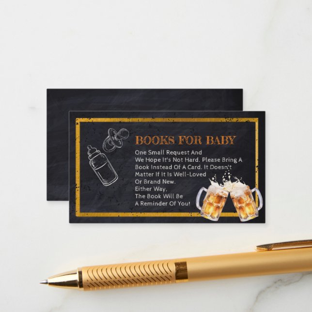 Bier Diaper Party-Bücher für Babyverpackungskarte Begleitkarte (Vorderseite/Rückseite Beispiel)