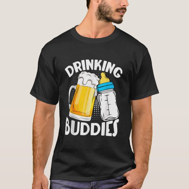 Bier Drink Buddies Vater Son Daughter Fist Vater T-Shirt (Vorderseite)