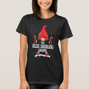Bier Drink Gnome Buffalo Kariert Matching Family T-Shirt