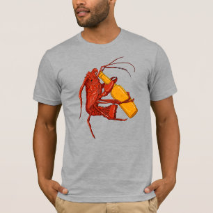 Bier Drink Hummer Funny Seafood Gag Grafik T-Shirt
