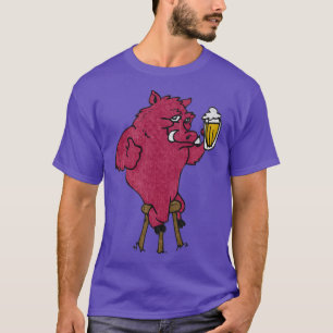 Bier Drink Razorback Hog Vintag T-Shirt